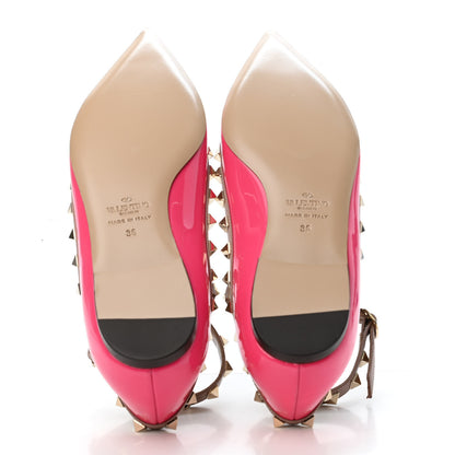 Valentino Garavani Patent Nappa Rockstud Cage Ballerina Flats 36 Peony Poudre 4 of 4
