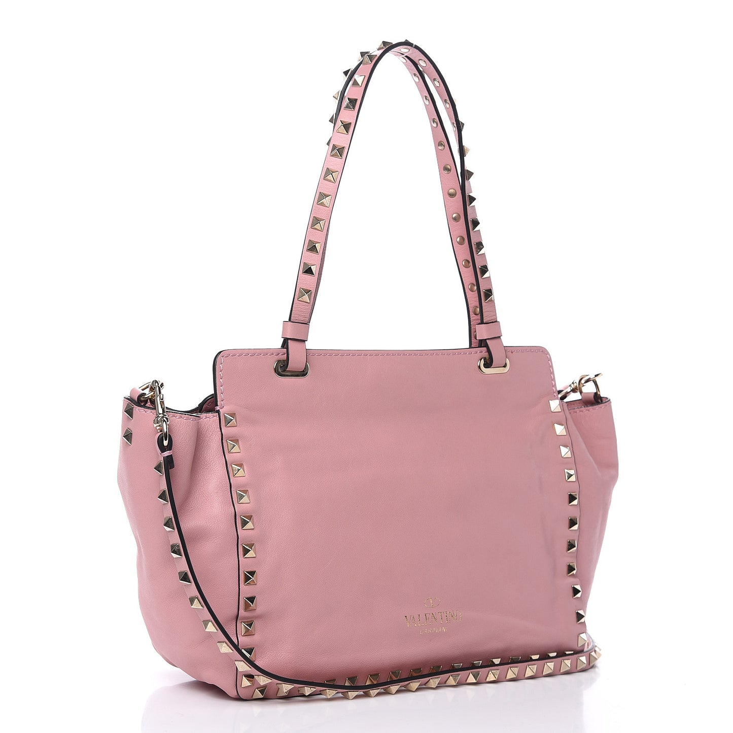 Vitello Small Rockstud Tote Pop Gardenia