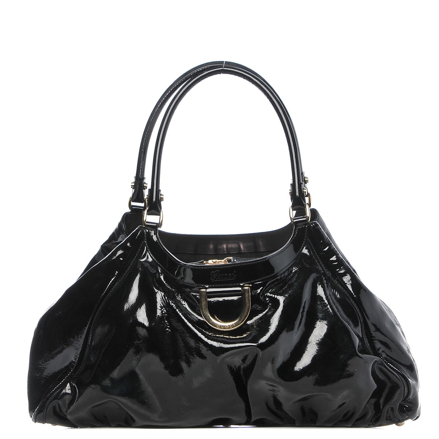 Patent Large D Ring Tote Black