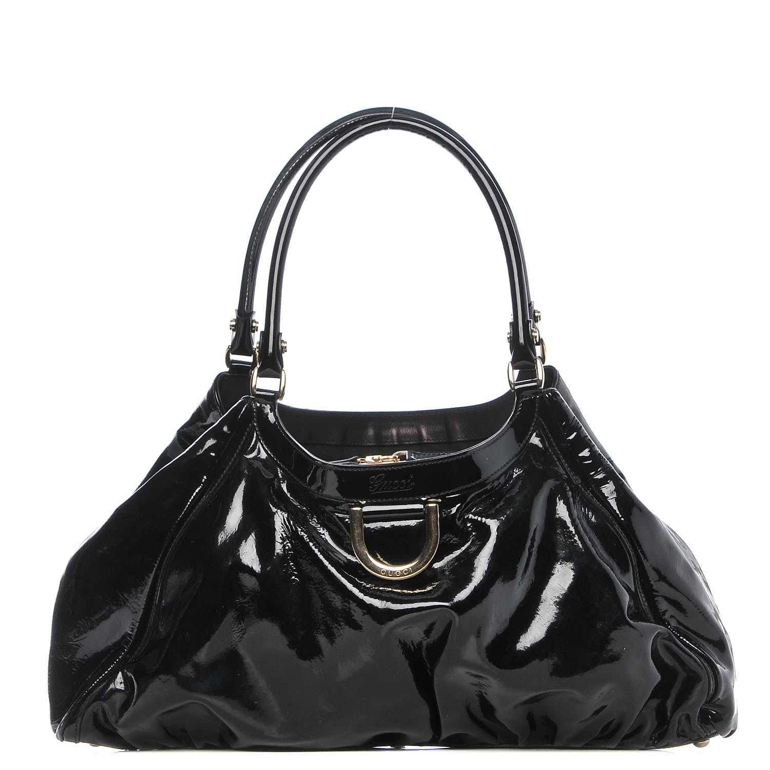Gucci Patent Large D Ring Tote Black 1 of 7
