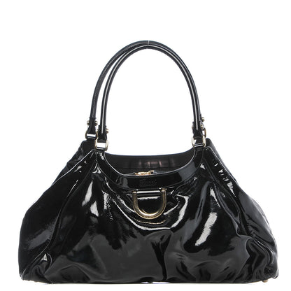 Gucci Patent Large D Ring Tote Black 1 of 7
