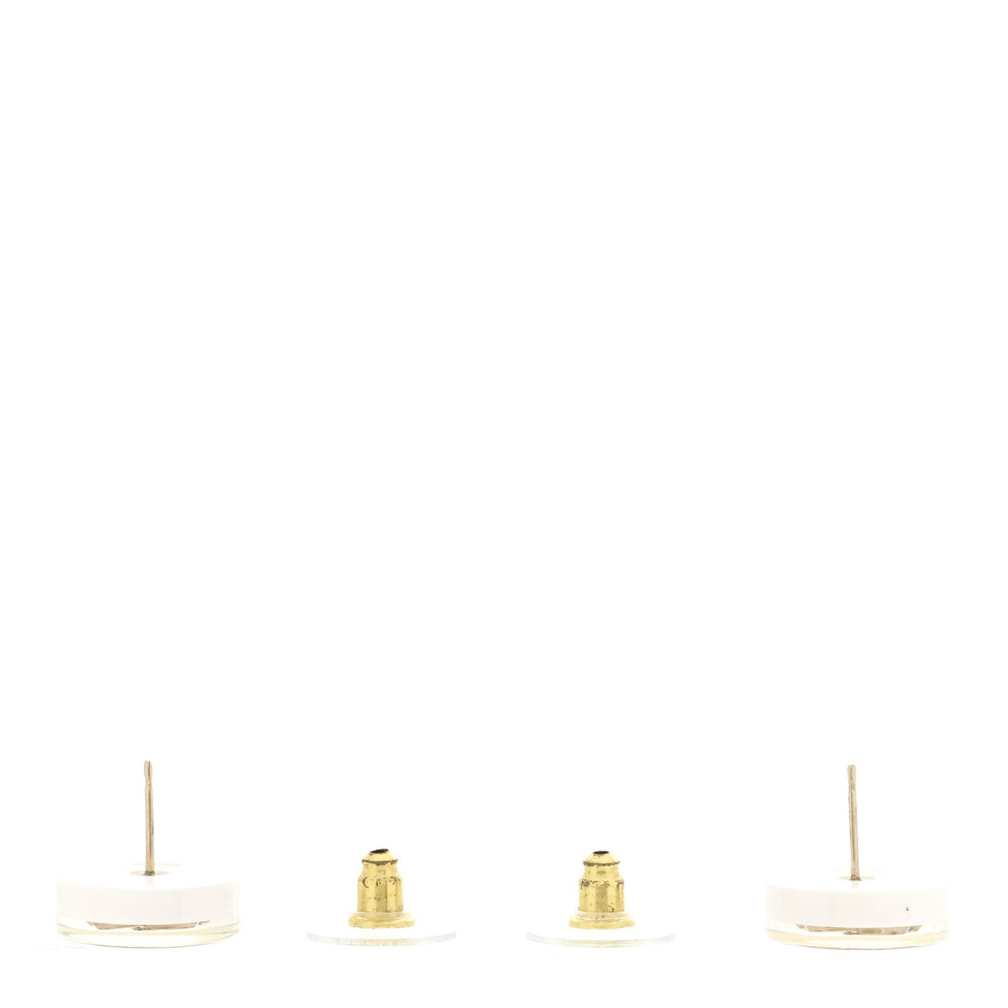 Resin Crystal CC Earrings White Multicolor