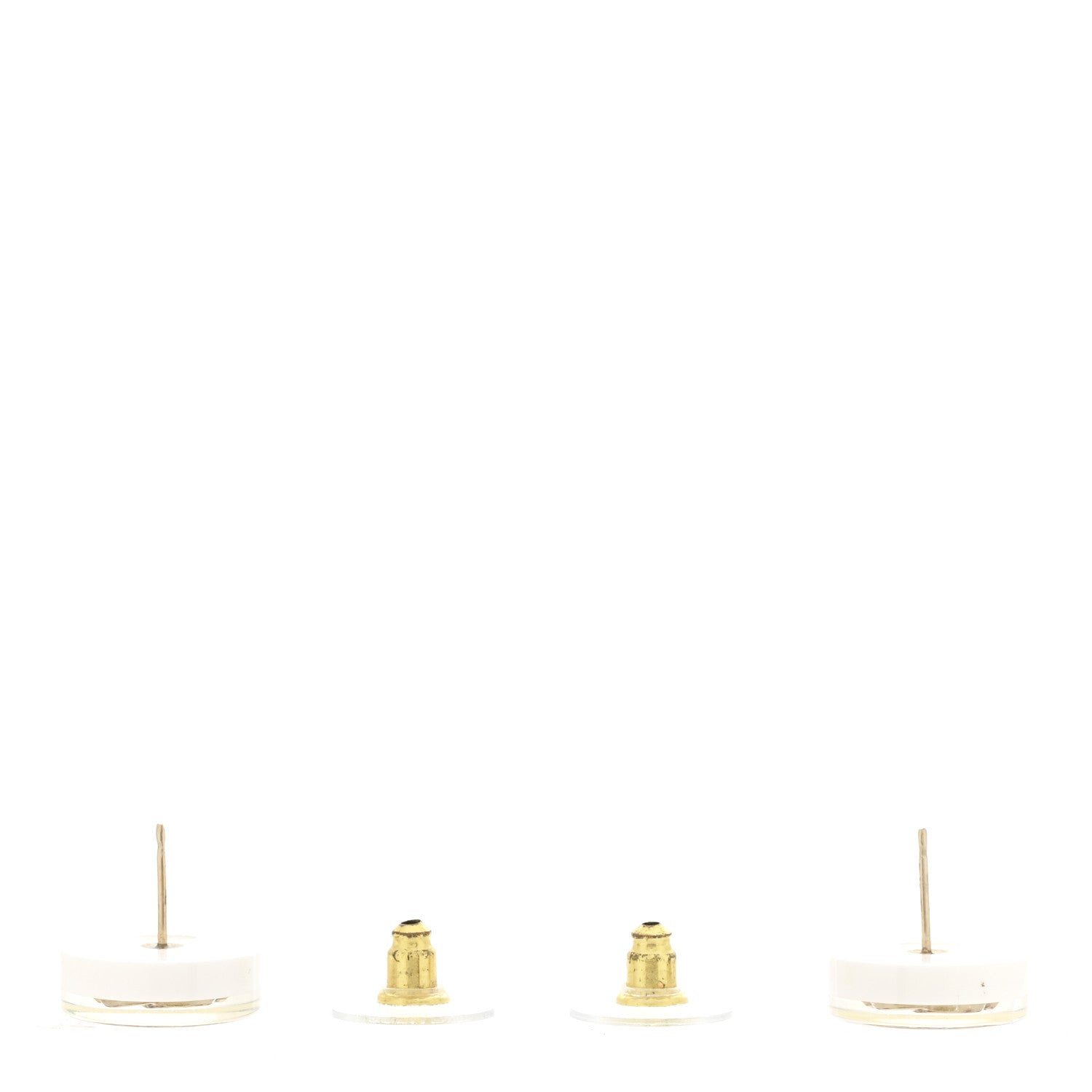 Chanel Resin Crystal CC Earrings White Multicolor 3 of 5