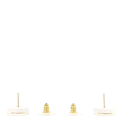 Chanel Resin Crystal CC Earrings White Multicolor 3 of 5