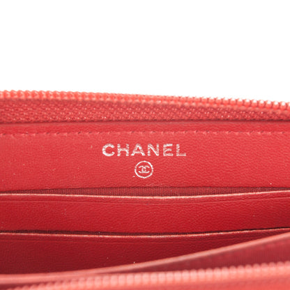 Chanel Lambskin Quilted Small Boy Zip Around Wallet Red 6 of 9