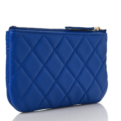 Chanel Caviar Quilted Small Cosmetic Case Blue 3 of 7