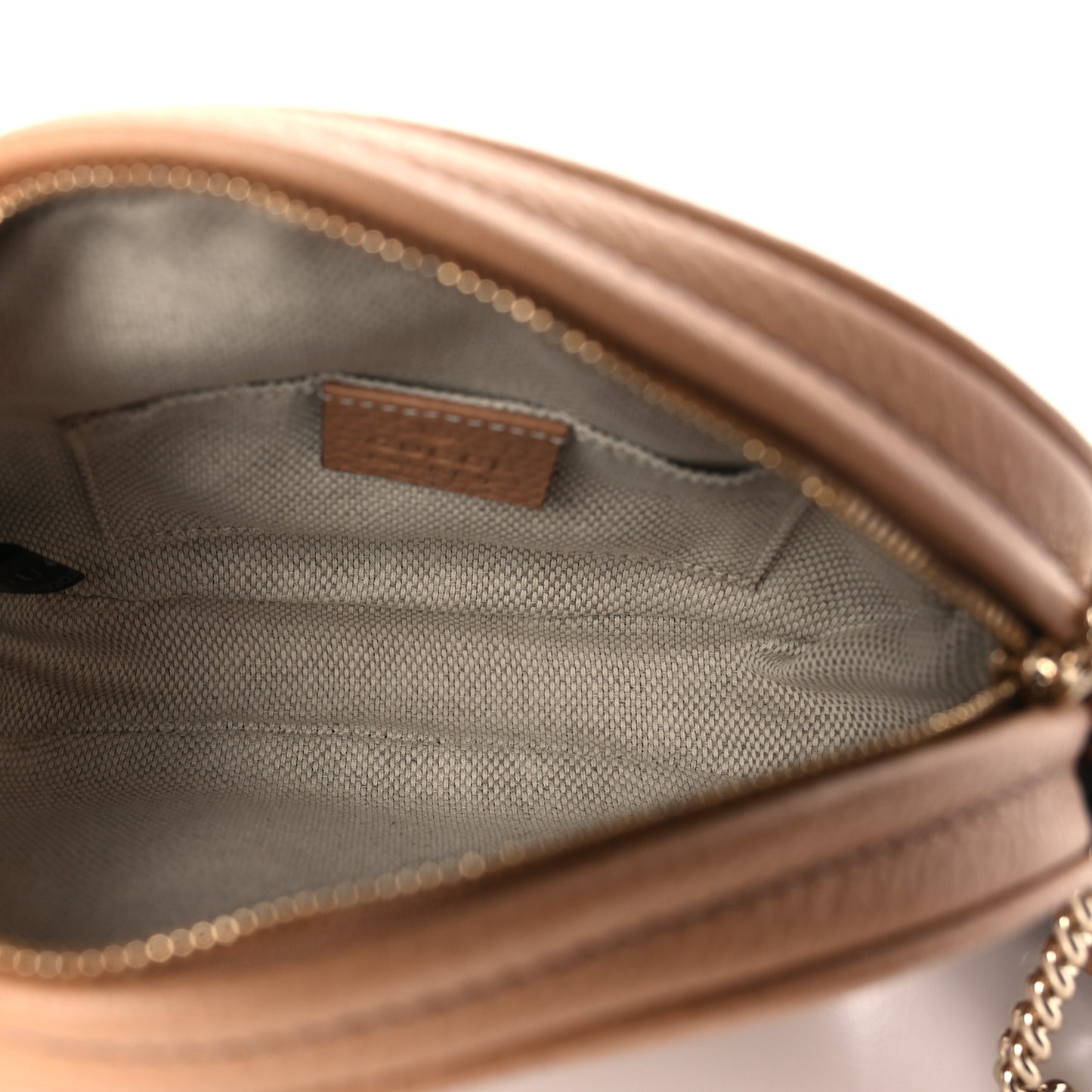 Pebbled Calfskin Mini Soho Chain Bag Camelia