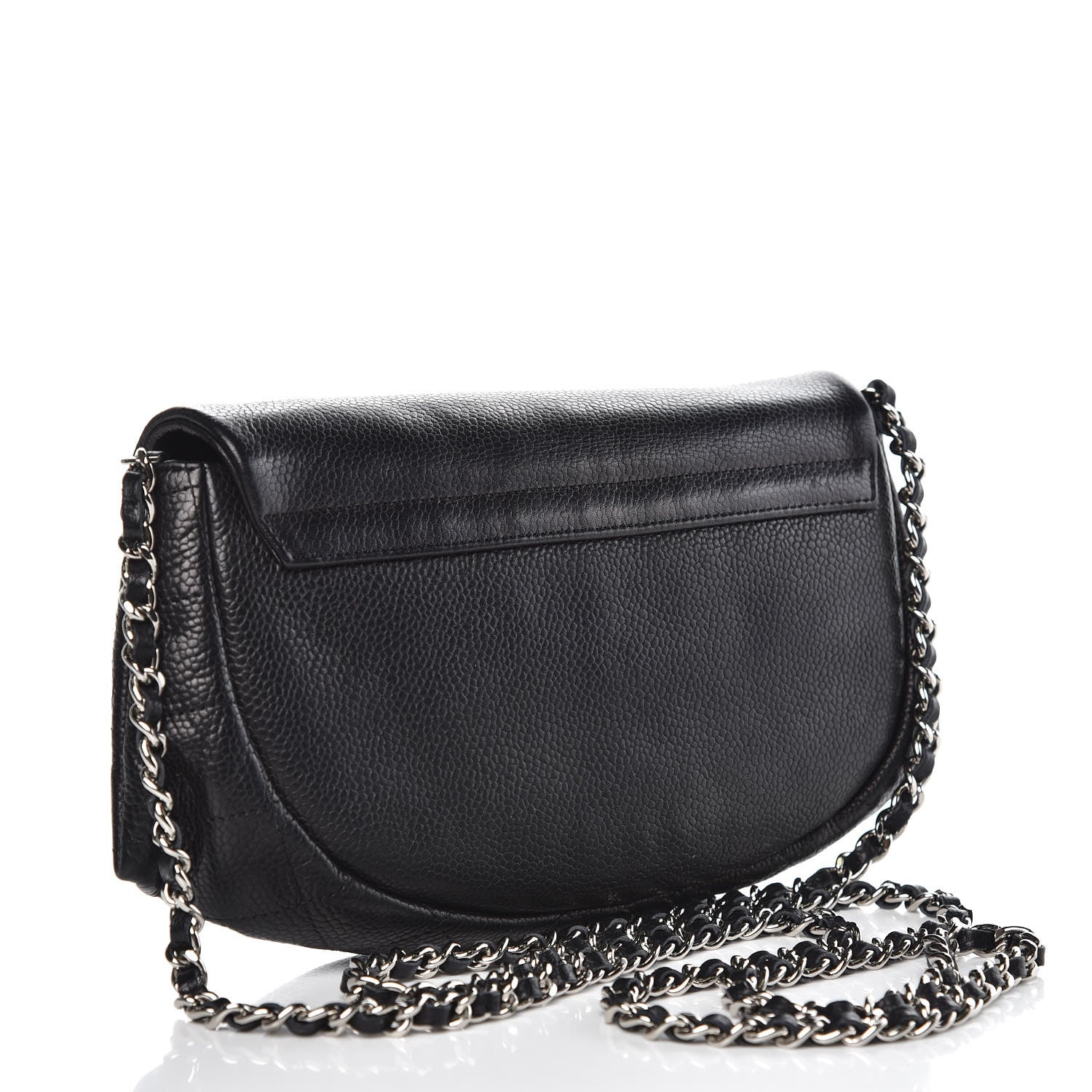 Chanel Caviar Half Moon Wallet On Chain WOC Black 3 of 11