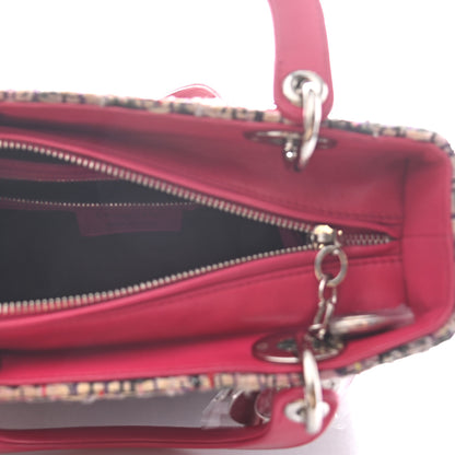 Christian Dior Tweed Medium Lady Dior Pink Multicolor 5 of 9