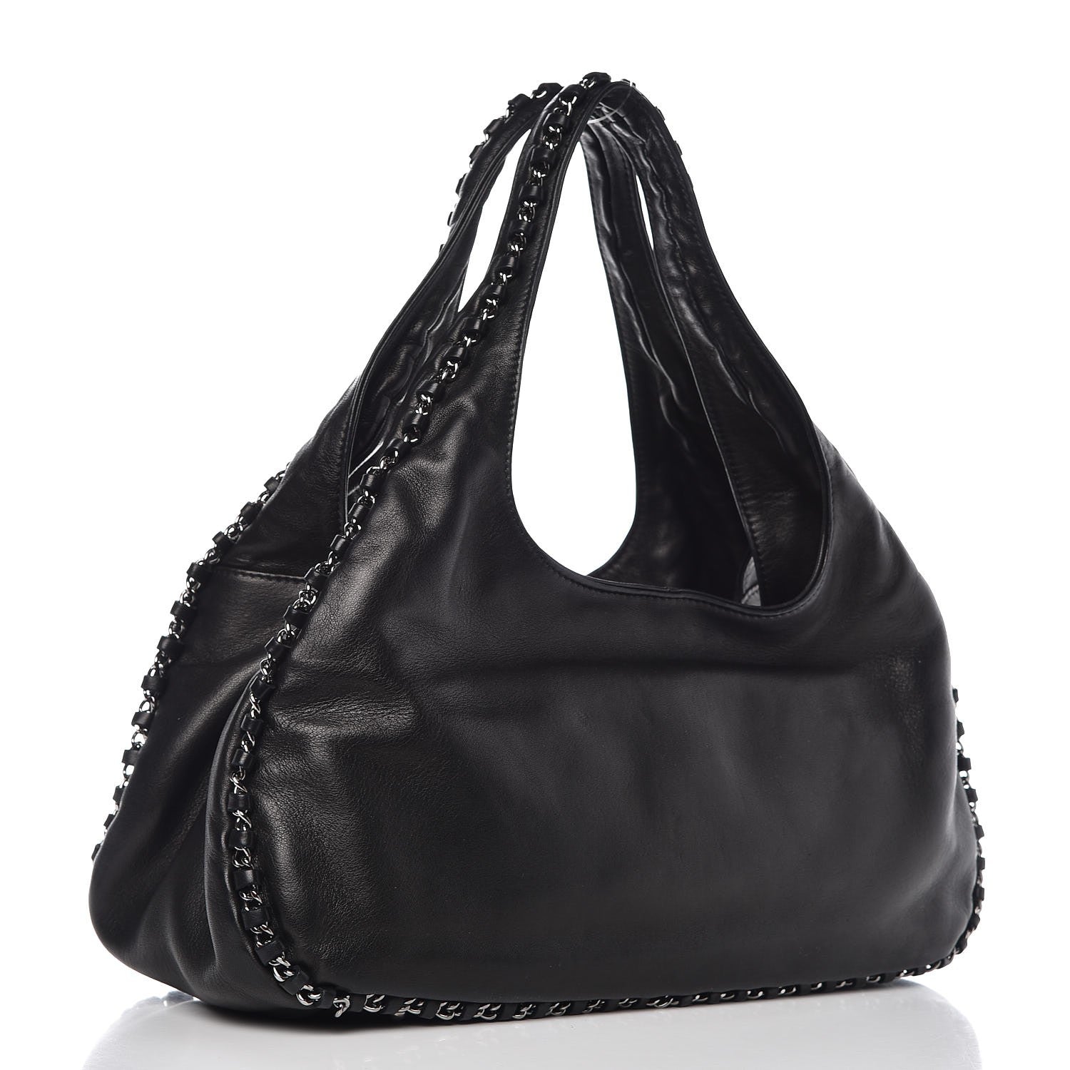 Chanel Calfskin Chain Hobo Black 3 of 7