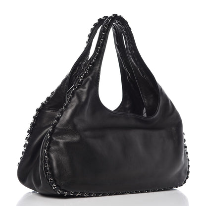 Chanel Calfskin Chain Hobo Black 3 of 7