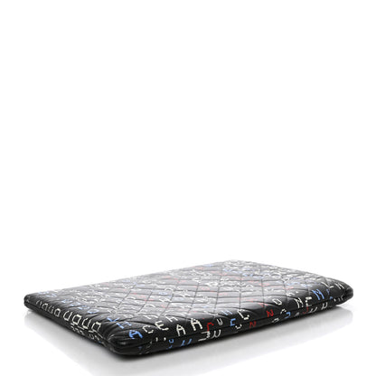 Chanel Lambskin Quilted Large Data Center Cosmetic Case Black 4 of 11