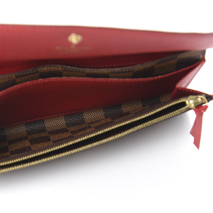 Louis Vuitton Damier Ebene Emilie Wallet Red 5 of 6