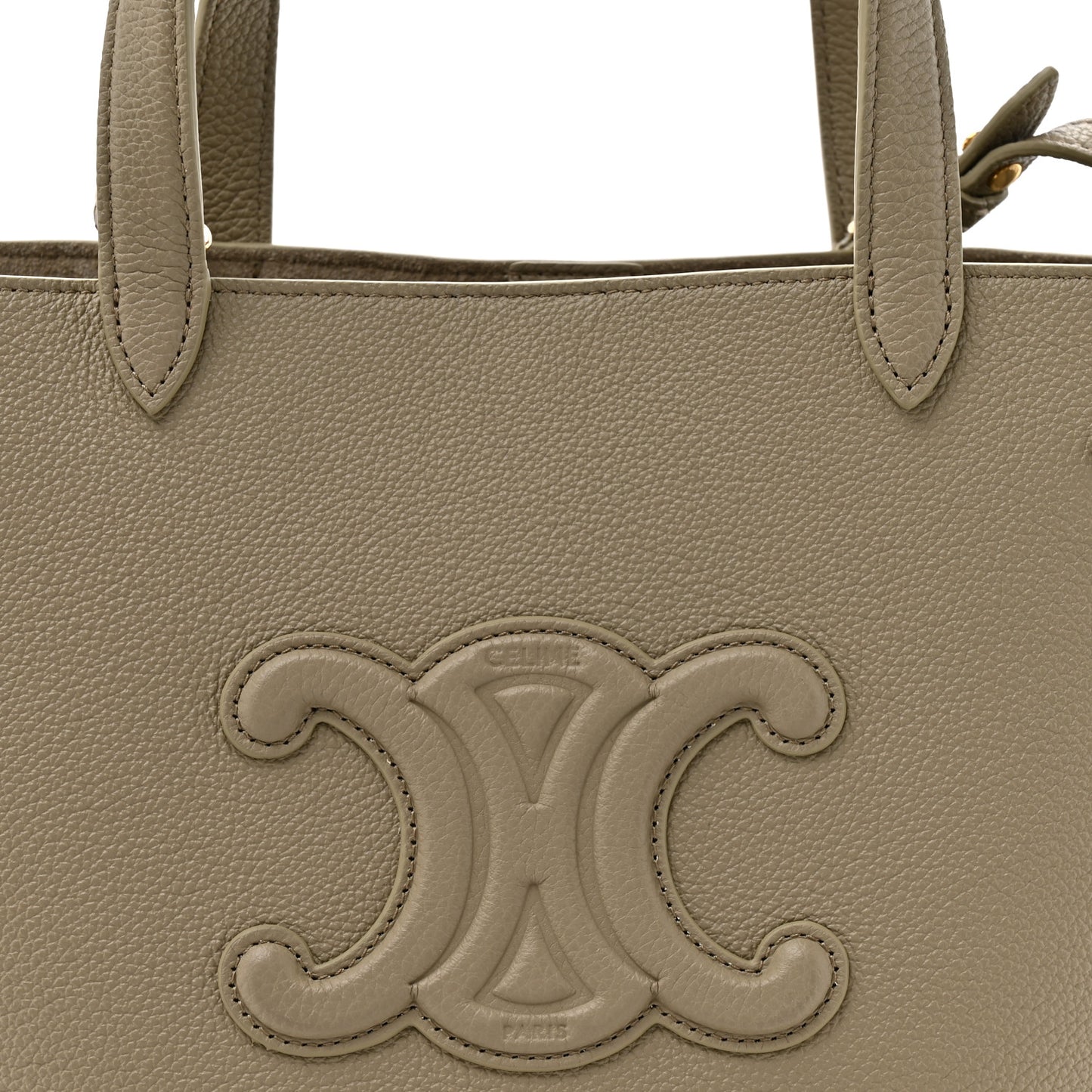 Grained Calfskin Triomphe Mini Cabas Anais Modern Taupe