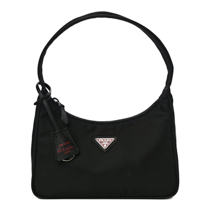 Prada Tessuto Nylon Saffiano Lunar New Year Mini Re-Edition 2000 Bag Black Fuoco 1 of 9