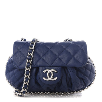 Chanel Washed Lambskin Quilted Mini Chain Around Messenger Blue 1 of 8