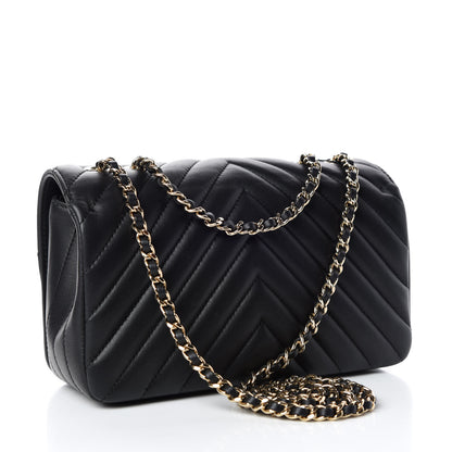Chanel Calfskin Chevron Quilted Mini Statement Flap Black 3 of 10