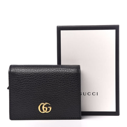 Gucci Pebbled Calfskin GG Marmont Card Case Black 8 of 8