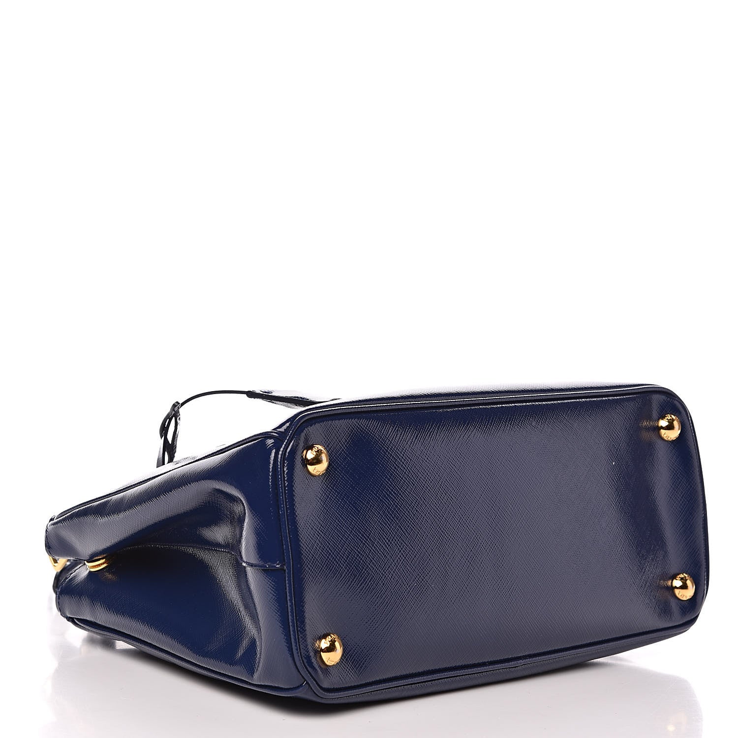 Prada Saffiano Vernice Small Double Zip Galleria Tote Inchiostro 4 of 12