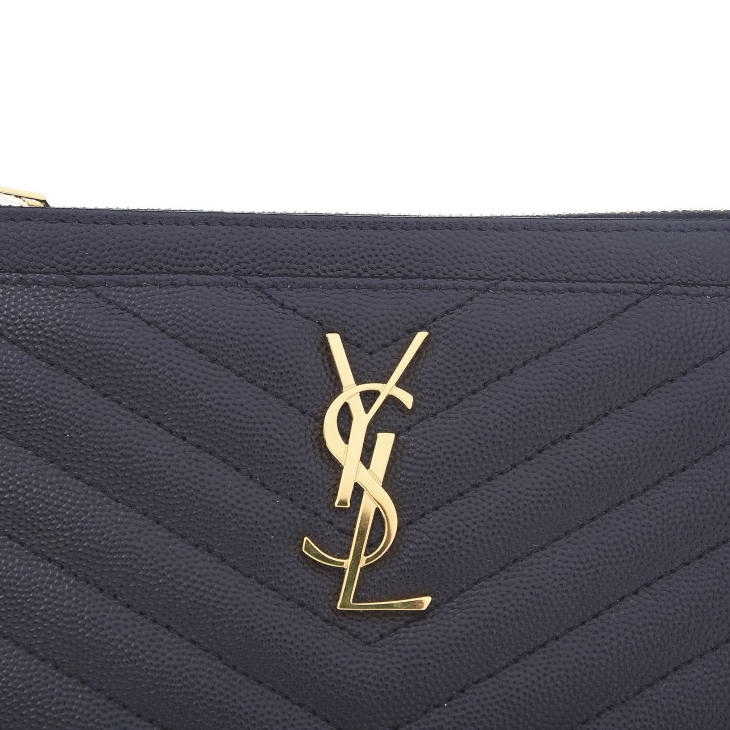 Grain De Poudre Chevron Monogram Bill Pouch Black