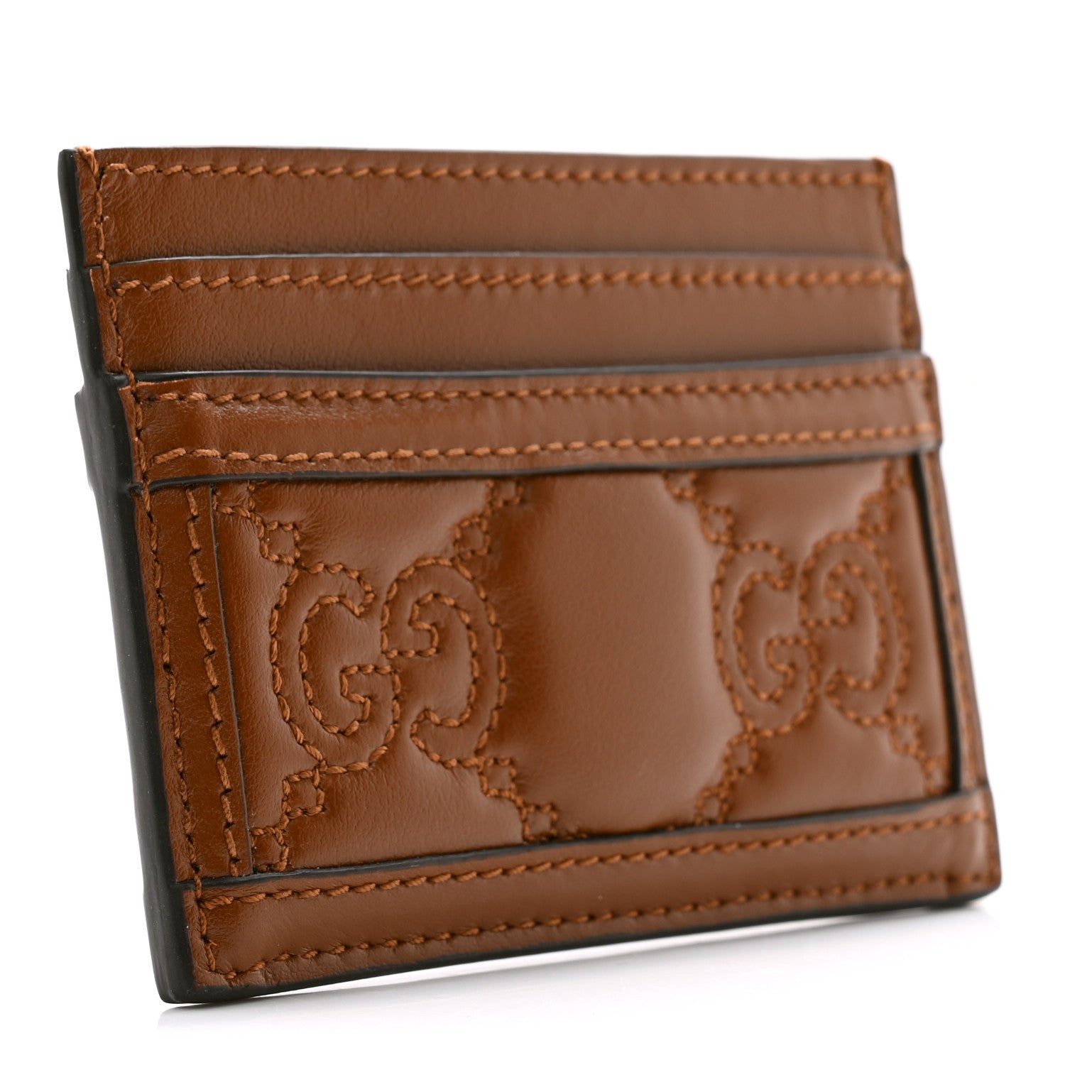 Gucci Calfskin GG Matelasse Card Holder Cuir 3 of 7