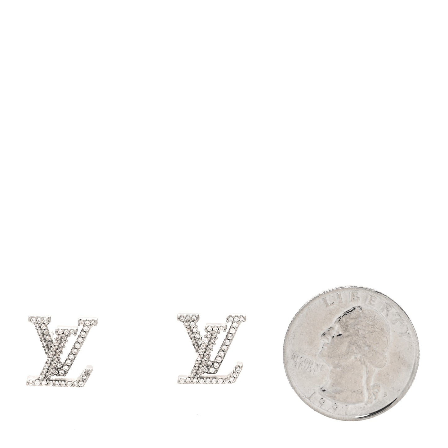 Crystal LV Iconic Earrings Silver