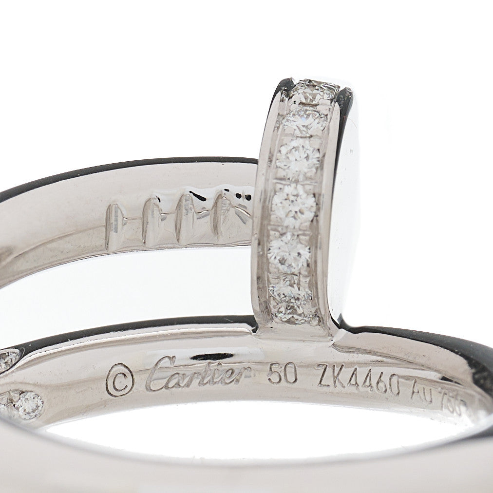 18K White Gold Diamond Juste Un Clou Ring 50 5.25