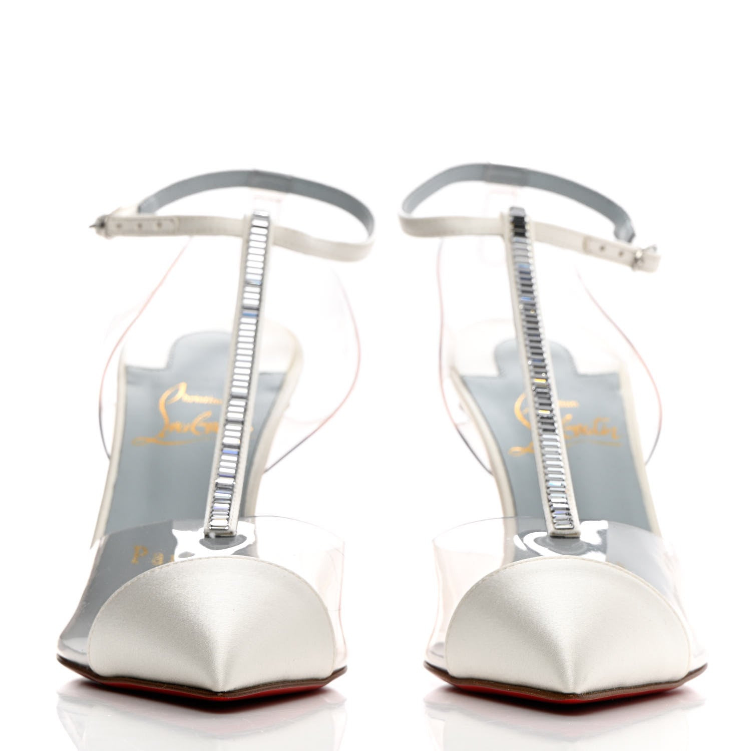 Christian Louboutin Kid PVC Crystal Nosy 85 Pumps 35 White 2 of 11