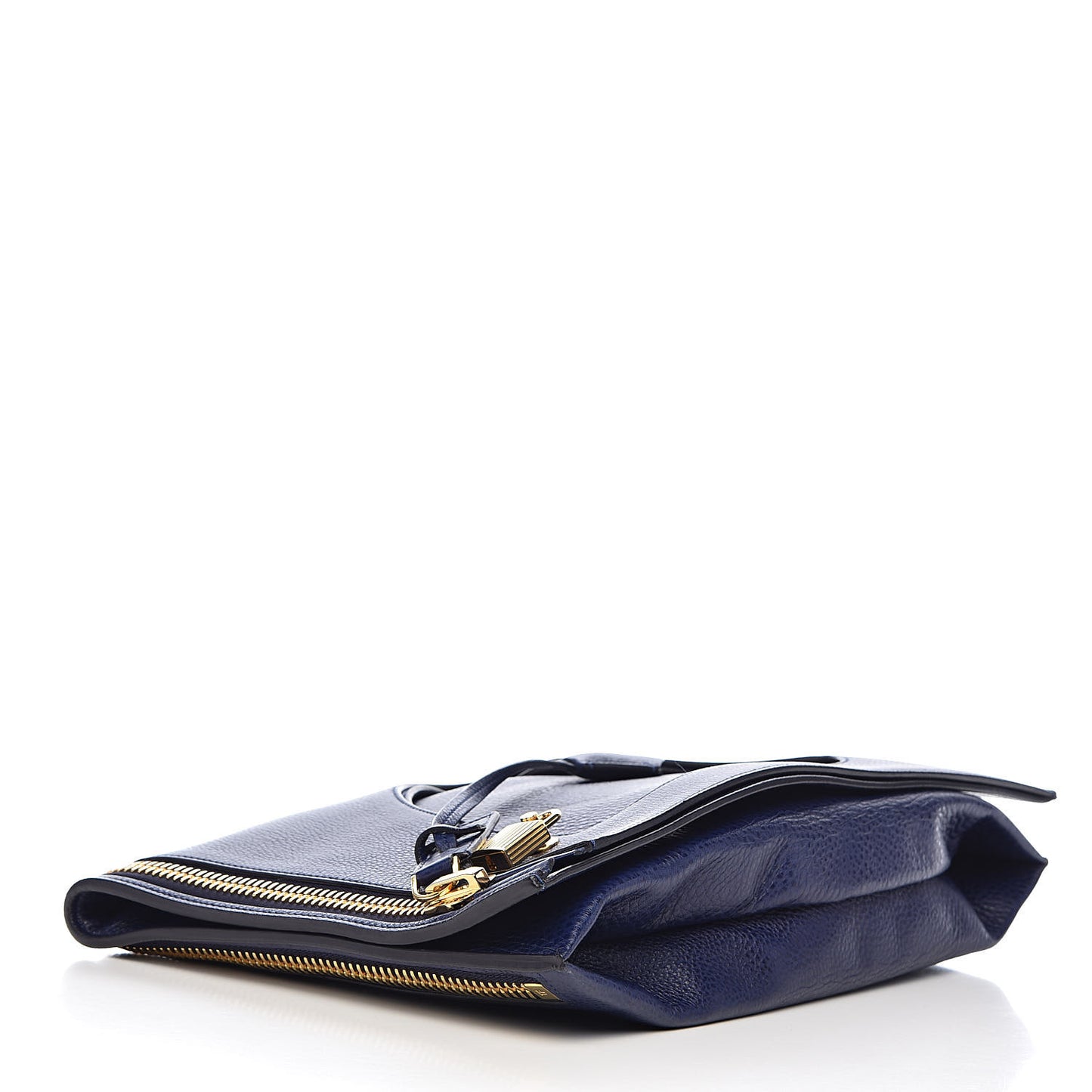 Calfskin Large Alix Padlock Zip Shoulder Bag Cobalt