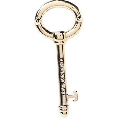 Tiffany 18K Yellow Gold Modern Oval Key Pendant Necklace 5 of 8