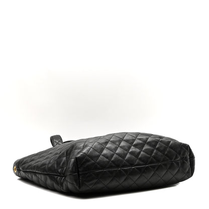 Saint Laurent Lambskin Quilted Maxi Icare Shopping Tote Black 4 of 10