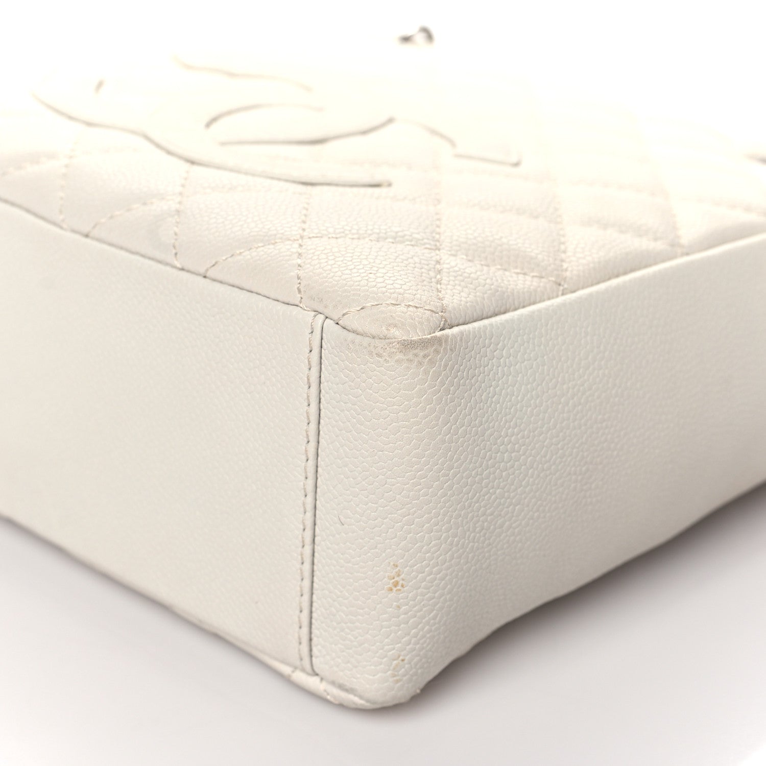 Chanel Caviar Quilted Petit Shopping Tote PST White 9 of 12