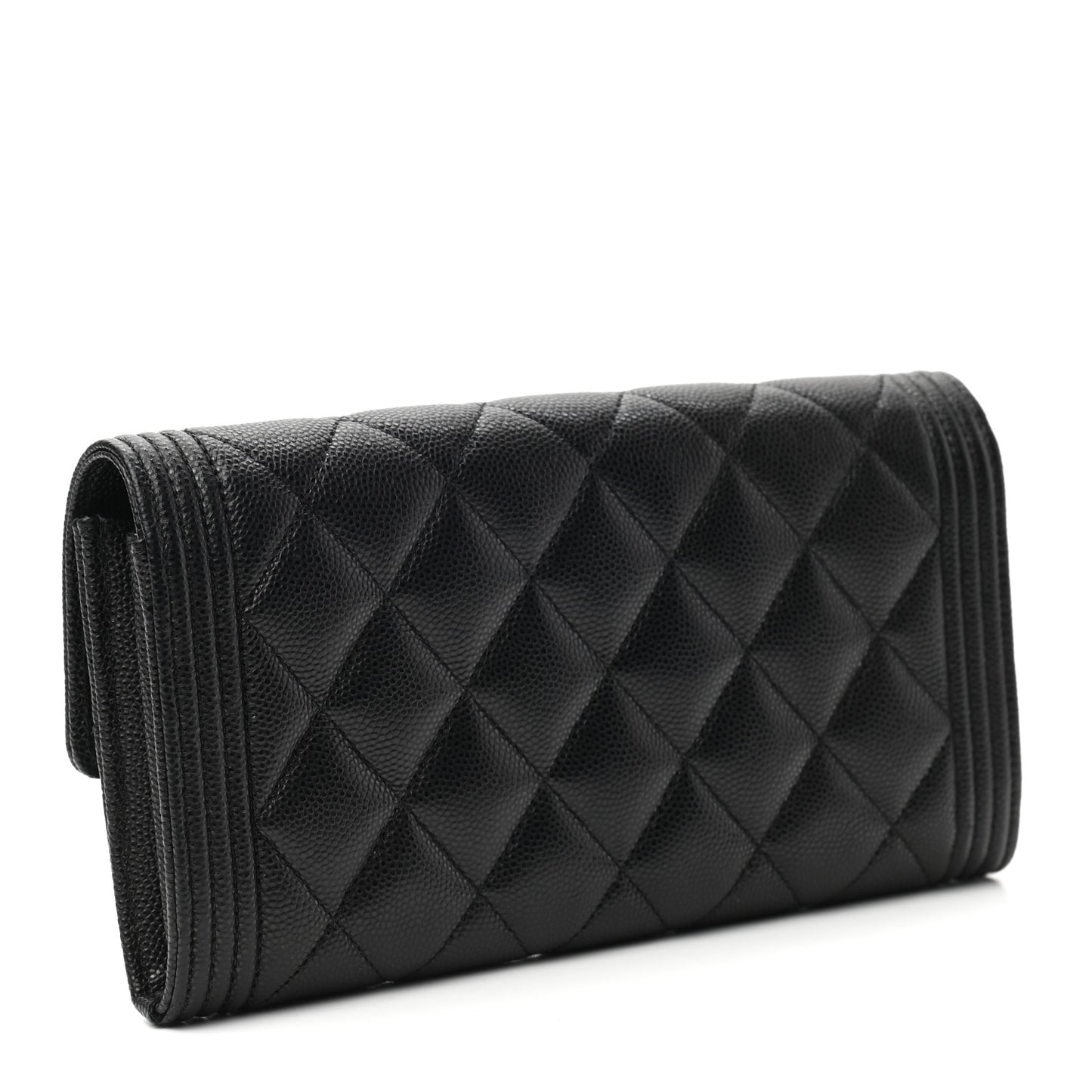 Caviar Quilted Long Boy Flap Wallet Blackaviar Quilted Boy Flap Wallet Black