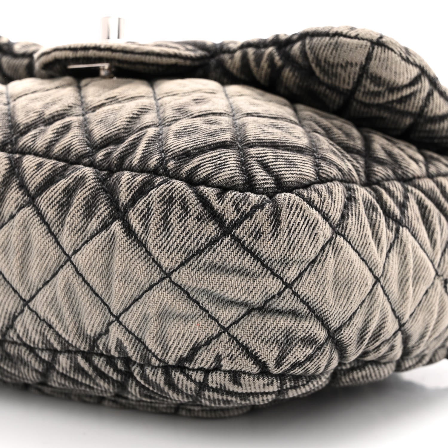 Chanel Washed Denim Quilted Small Denimpression Flap Grey Black 9 of 12