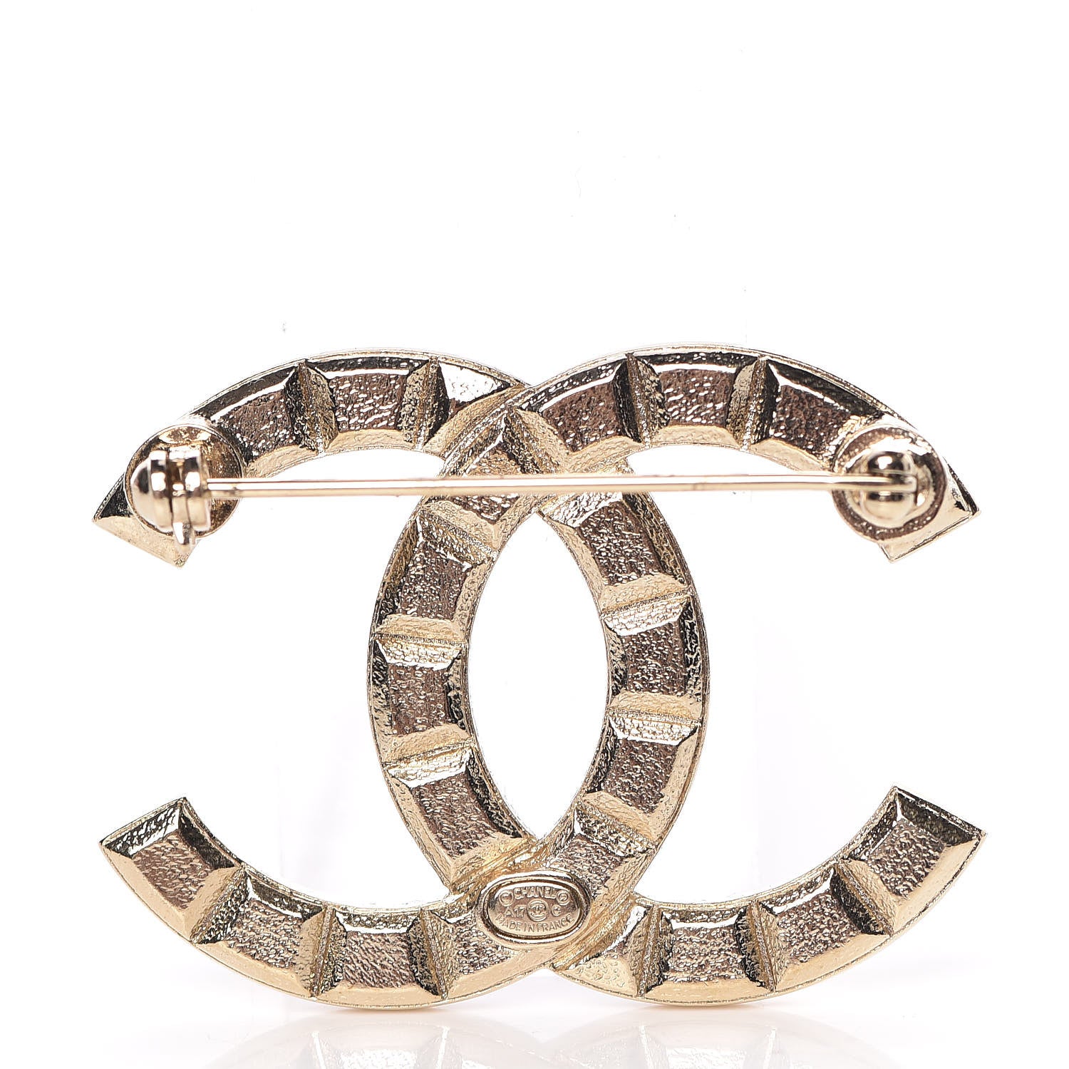 Chanel Studded CC Pin Brooch Gold 3 of 5