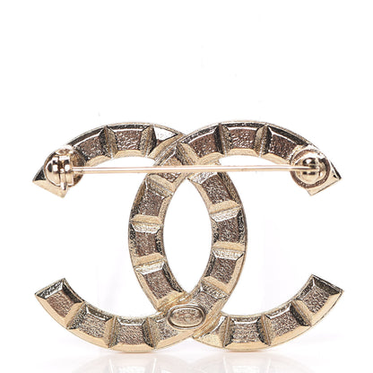 Chanel Studded CC Pin Brooch Gold 3 of 5