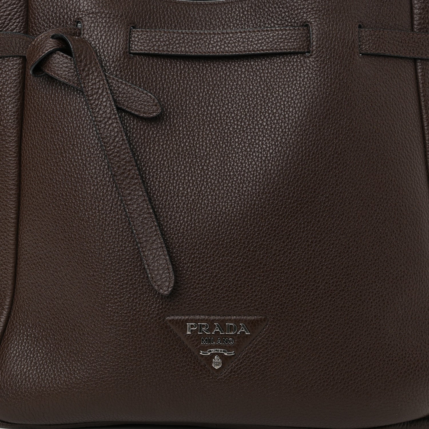 Prada Vitello Daino Drawstring Bag Brown 8 of 15