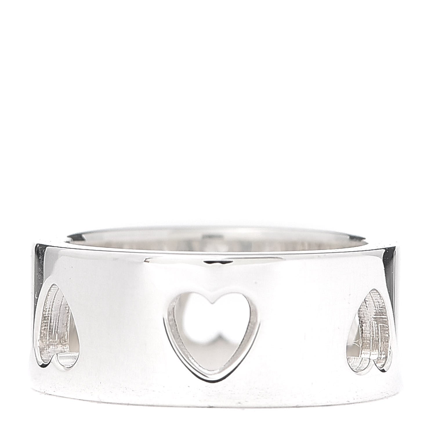 Tiffany Sterling Silver Heart Stencil Band Ring 49 5 1 of 4
