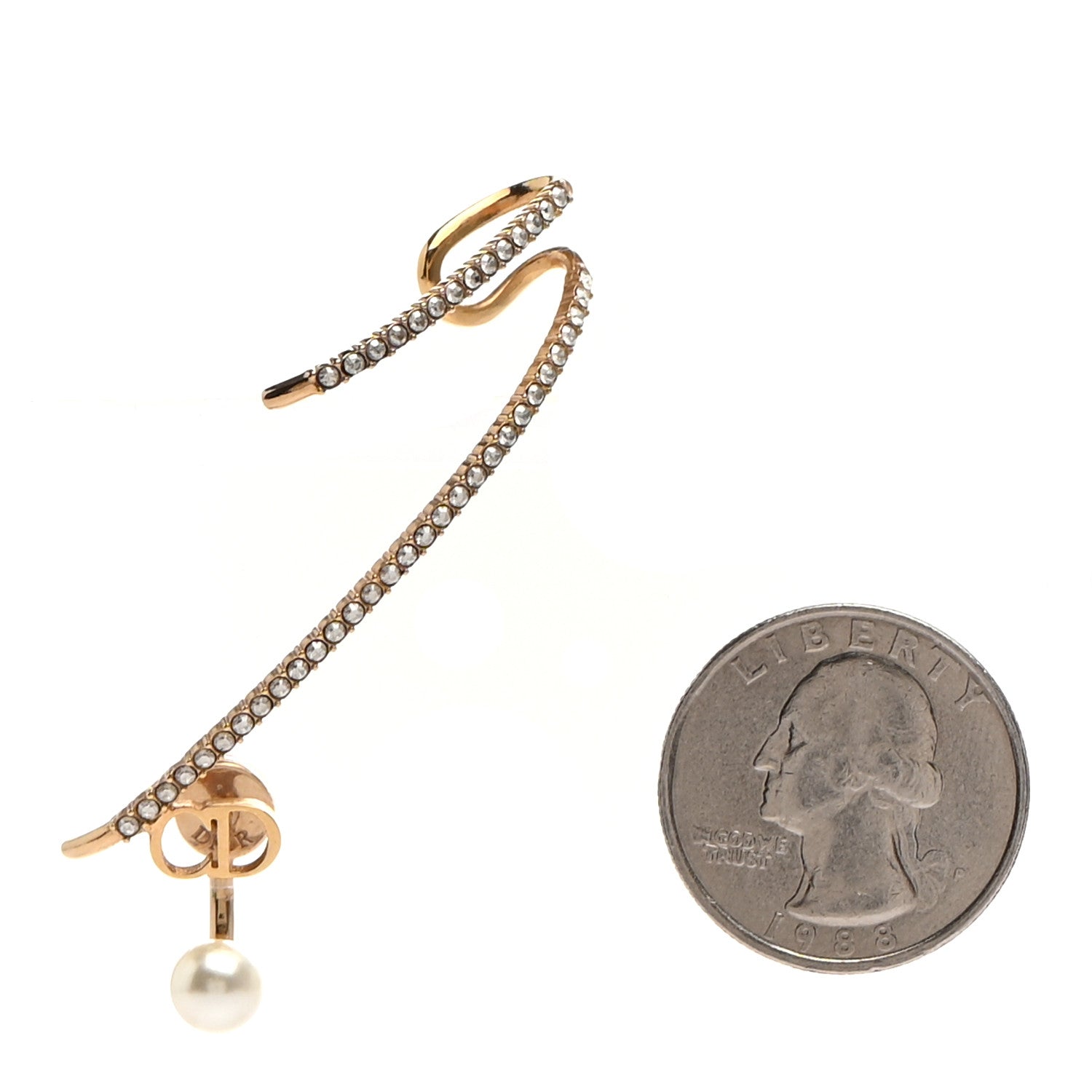 Chanel Pearl CC Long Chain Drop Earrings Gold 6 of 8