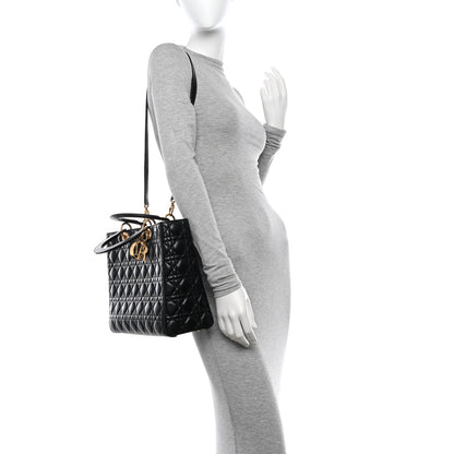 Christian Dior Lambskin Cannage Large Lady Dior Black 2 of 12