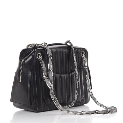 Chanel Lambskin Vertical Quilted Mademoiselle Small Camera Case Black 4 of 11