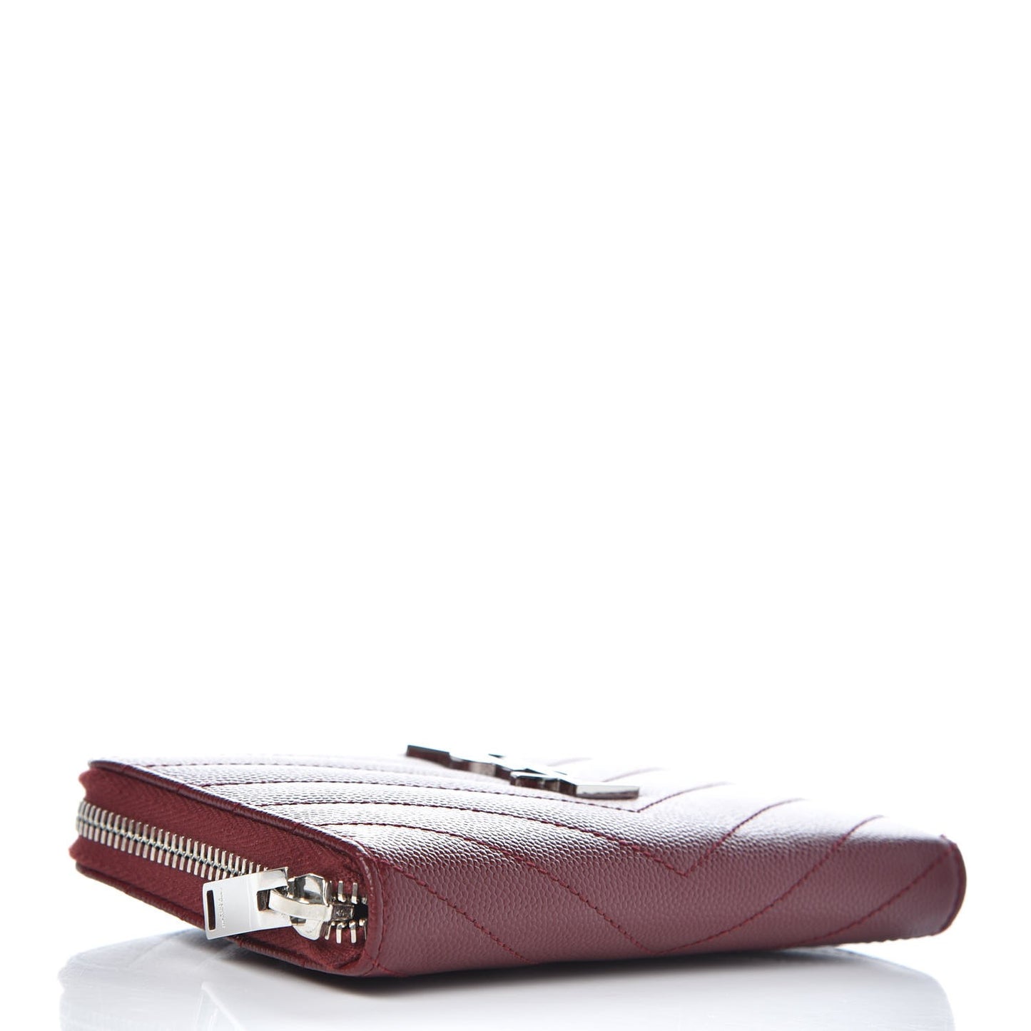Grain De Poudre Matelasse Chevron Monogram Zip Around Wallet Palissandre