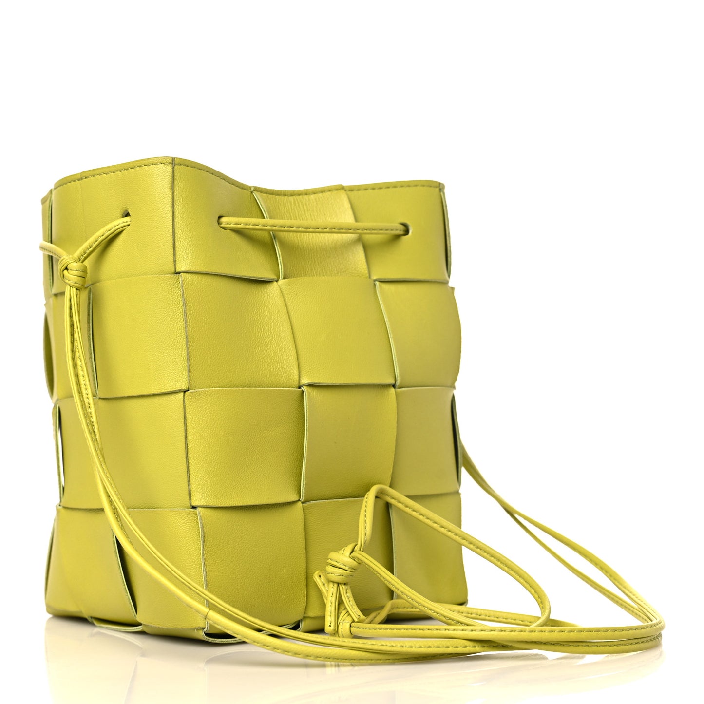 Nappa Maxi Intrecciato Cassette Bucket Bag Kiwi