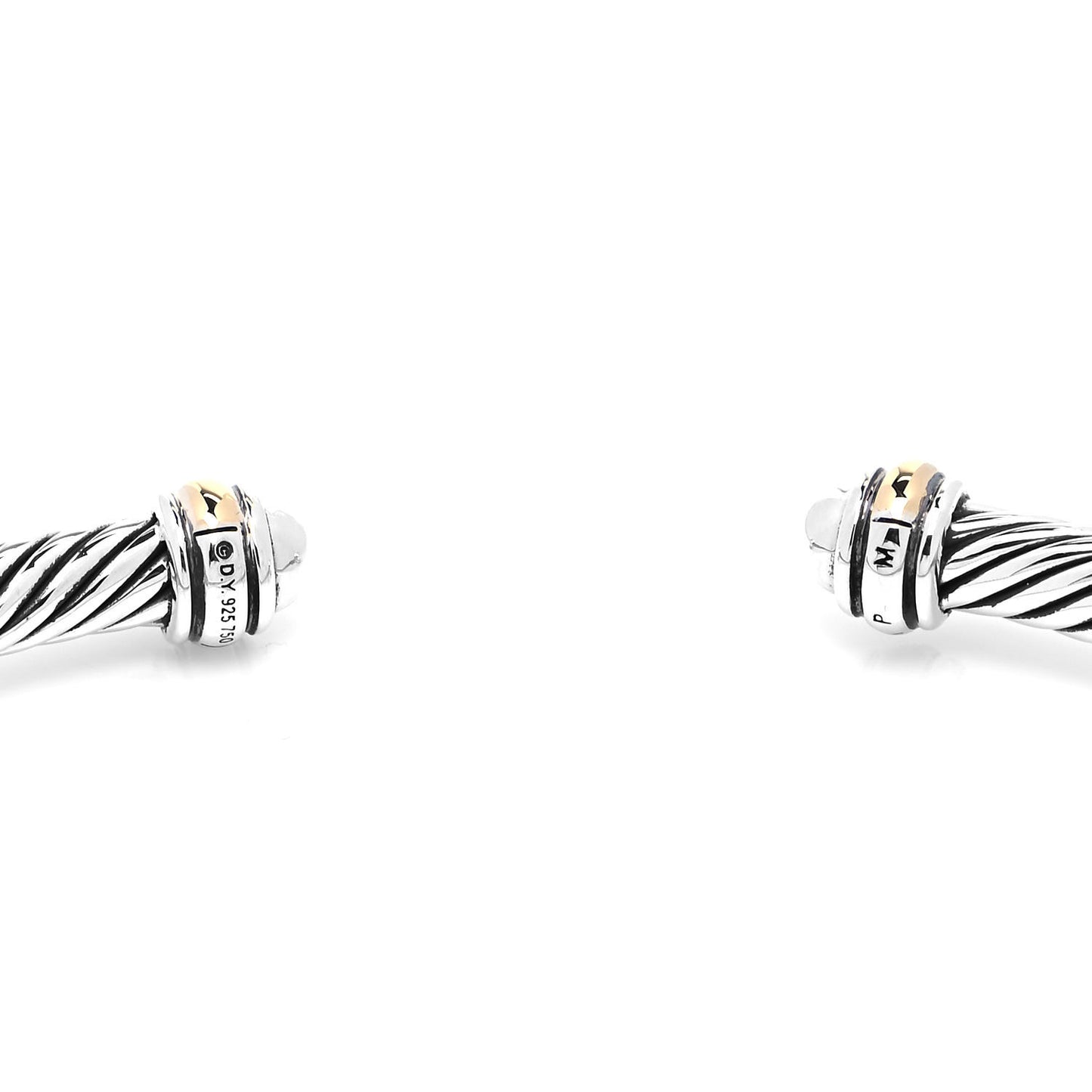 Sterling Silver 18K Yellow Gold 4mm Cable Classics Bracelet