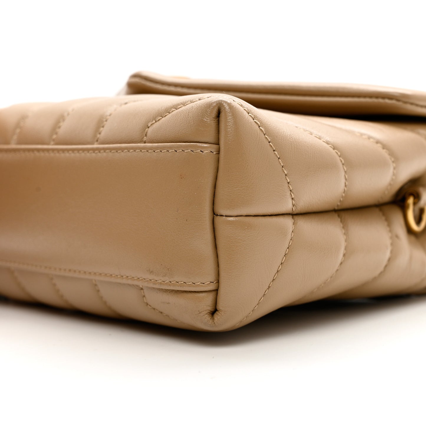 Calfskin Y Quilted Monogram Toy Loulou Crossbody Bag Latte