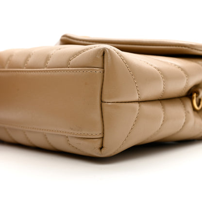 Saint Laurent Calfskin Y Quilted Monogram Toy Loulou Crossbody Bag Latte 8 of 10