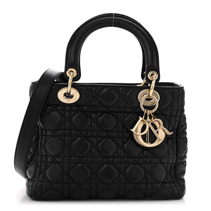 Christian Dior Lambskin Cannage Medium Lady Dior Black 1 of 13
