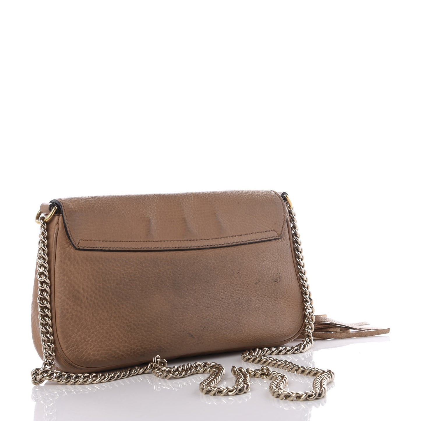 Pebbled Calfskin Medium Soho Flap Crossbody Camelia