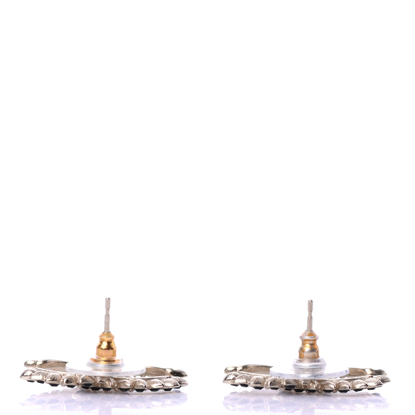 Strass Crystal Dazzling Wheat CC Earrings Black Gold