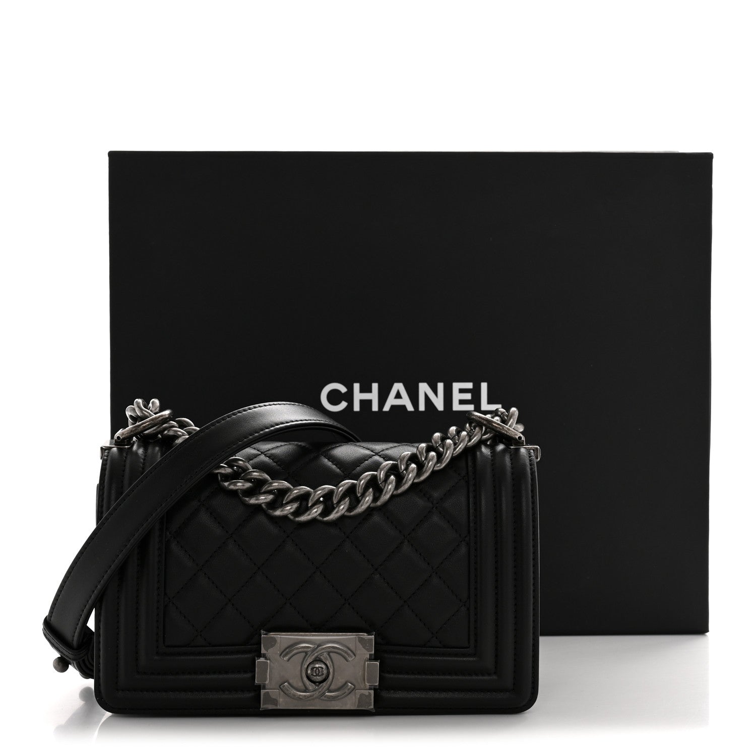 Chanel Lambskin Quilted Small Boy Flap Black 11 of 11
